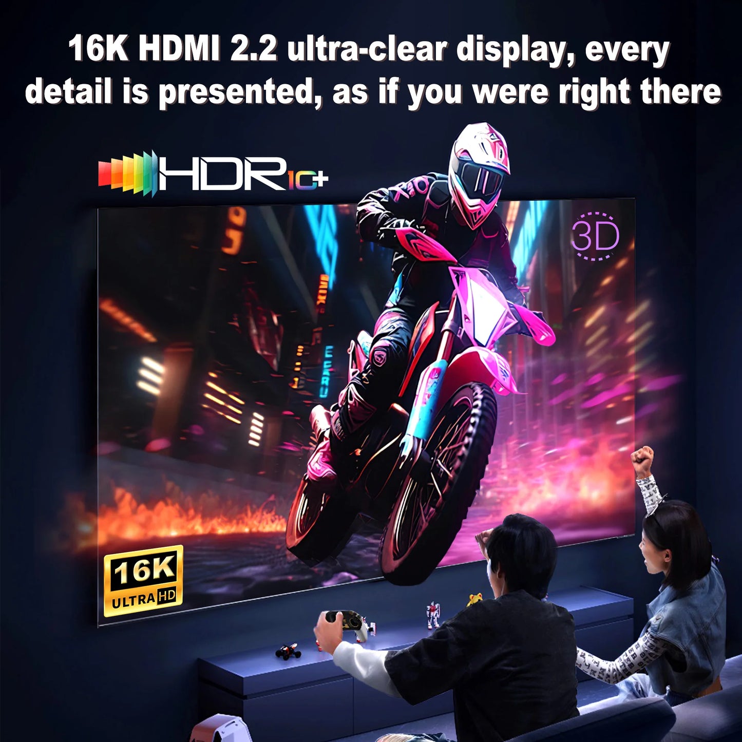 High Refresh Rate 8K@120Hz HDMI 2.2 Cable 96Gbps Supports 4K@240Hz 2K@360Hz HDR eARC for PS5 Xbox Switch TV Laptop