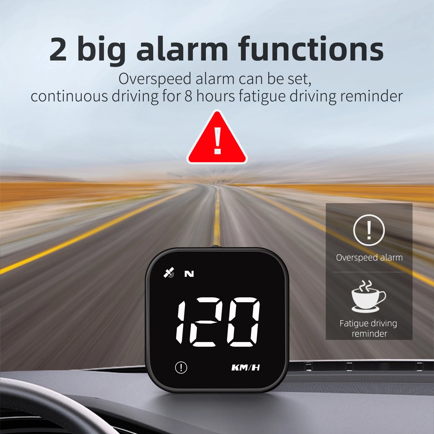 Universal Car Mini HUD G4S GPS Head Up Display Auto Digital KMH/MPH Speedometer Black / Green Font Speed Board  Projection