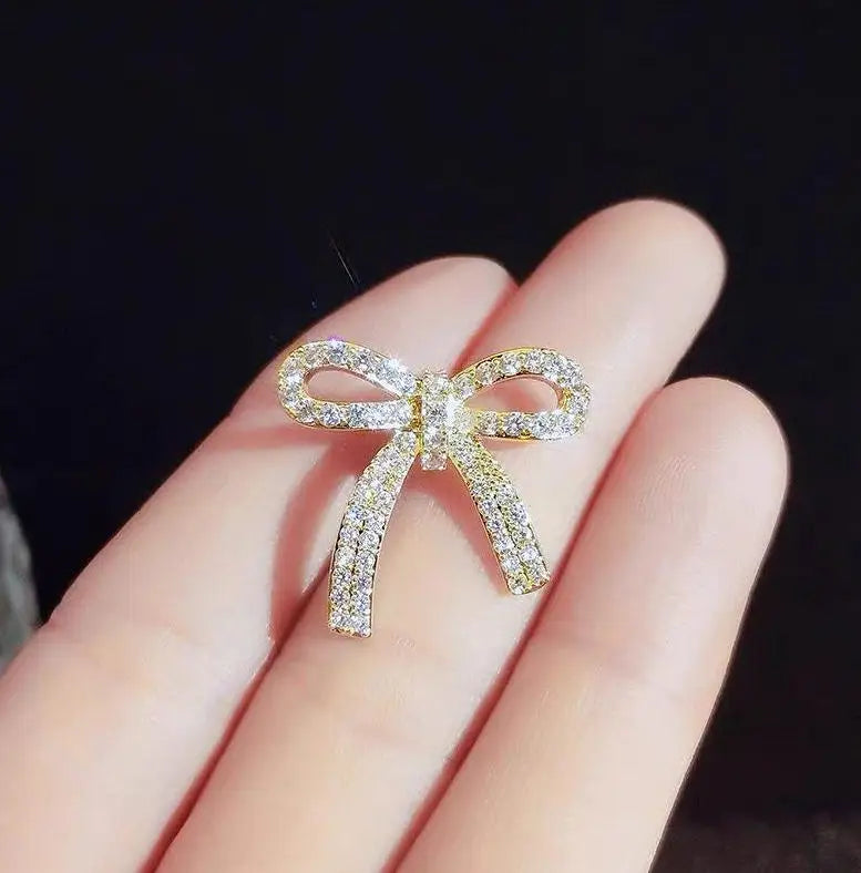 Cute Mini Brooch Pins Colorful Crystal Fruit Bowknot Flower Neckline Lapel Pin for Women Girls Buckle Jewelry Gifts