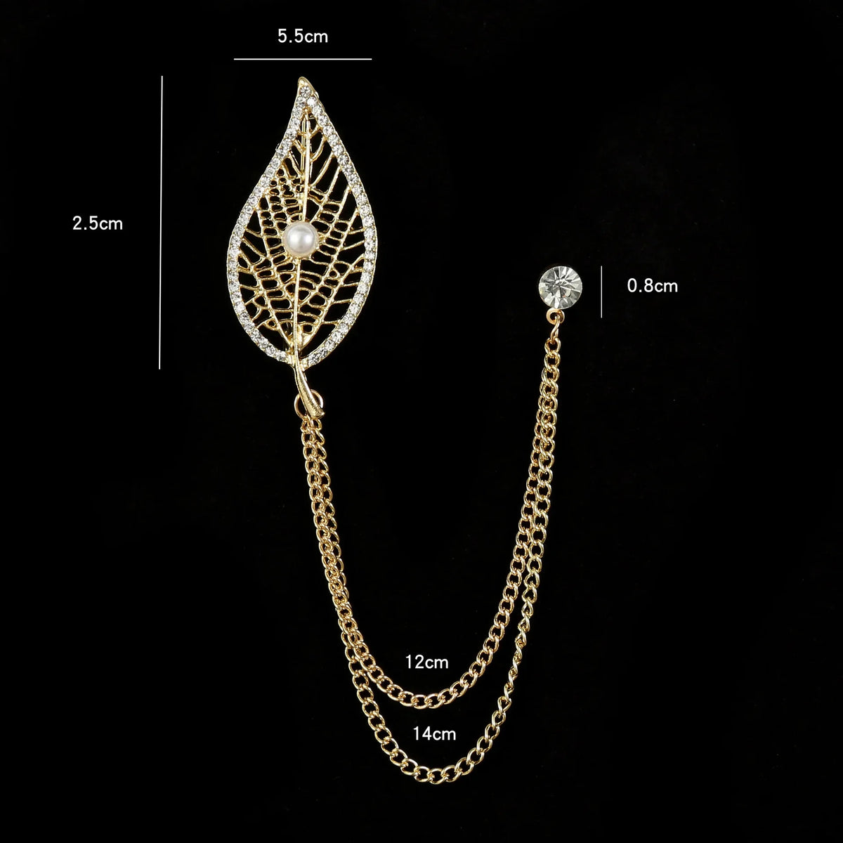 Retro Fashion Crystal Glasses Brooch Tassel Chain Snake Eagle Animal Lapel Pin Men Suit Shirt Collar Badge Jewelry Accessories