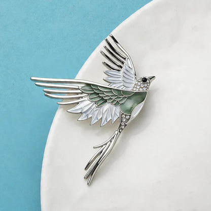 Wuli&baby Flying Bird Brooches For Women Unisex 2-color Enamel Lovely Animal Party Casual Brooch Pin Gifts