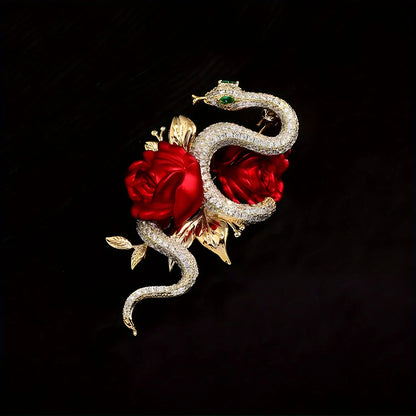 SKEDS Women Men Fashion Exquisite Colorful Rhinestone Snake Brooch Pin Elegant Lady Crystal Shining Animal Badges Corsages