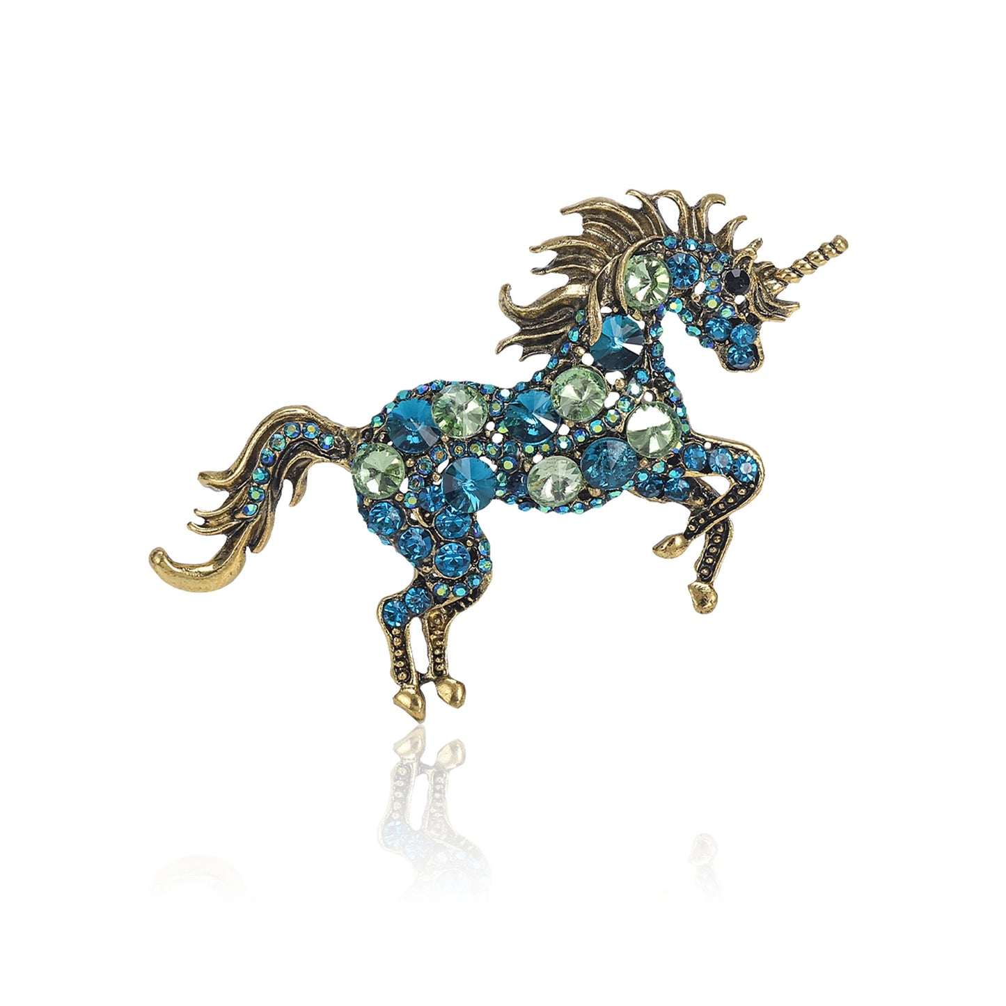 Beaut&Berry Classic Rhinestone Horse Brooches for Women Animal Pin Necklace Luxury  New Year Gifts Friends Zodiac Animal Jewelry