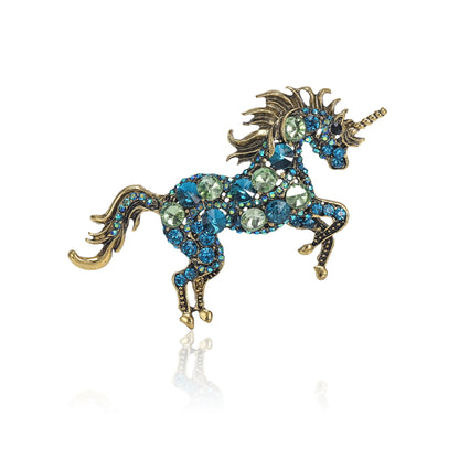 Beaut&Berry Classic Rhinestone Horse Brooches for Women Animal Pin Necklace Luxury  New Year Gifts Friends Zodiac Animal Jewelry