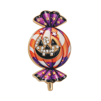 Halloween Sugar Skull Enamel Brooch Gothic Skeleton Pin Pumpkin Ghost Cat Badge for Coat Bag Day of The Dead Jewelry Party Gift