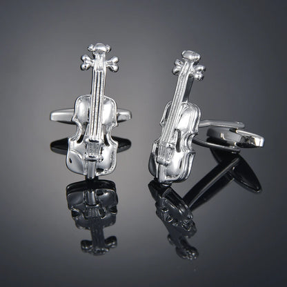 Copper material, plating, entertainment, hobbies, cufflinks, musical notes, chromatics, piano, guitar, French shirt, acce