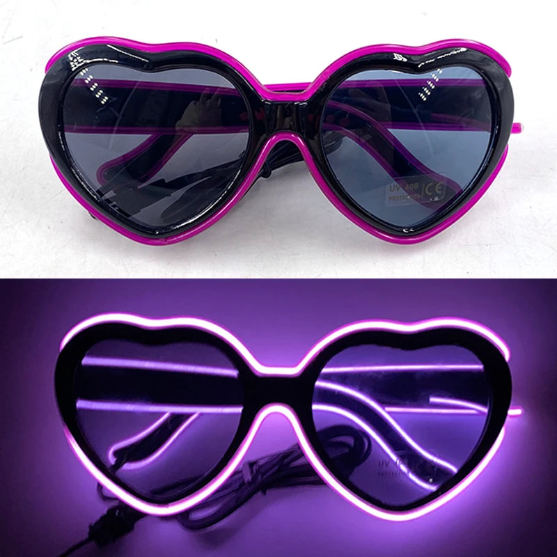 Light Up Led Glasses Neon Party Luminous Glasses EL Wire Glowing Sunglasses Novelty Gift for Adult Glow Bright Light Supplies