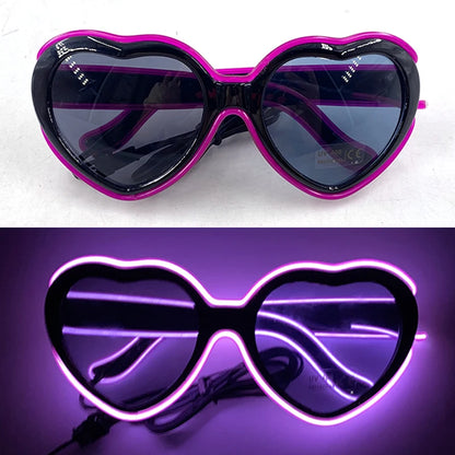 Light Up Led Glasses Neon Party Luminous Glasses EL Wire Glowing Sunglasses Novelty Gift for Adult Glow Bright Light Supplies