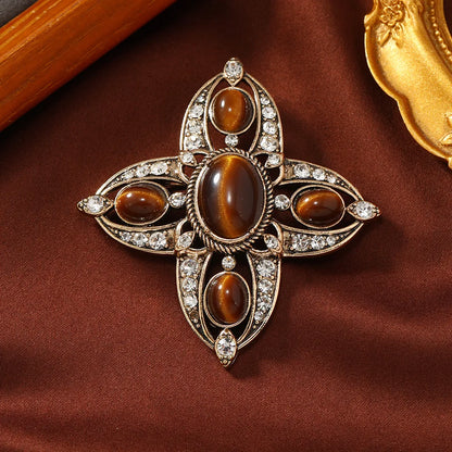 Baroque-Style Luxury Vintage Cross Brooch for Men and Women, Jewelry, Fashion Accessories, Wedding and Party Gifts