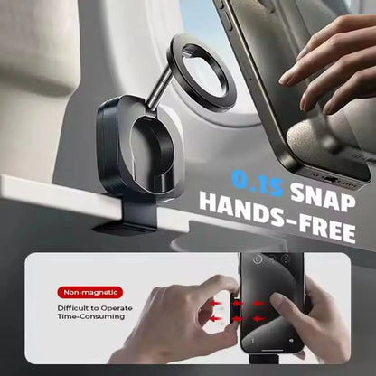 MagSafe Car Airplane Phone Holder Foldable 360° Rotation Dashboard Stand for iPhone 17 16 15 Travel Essentials Flight Compatible
