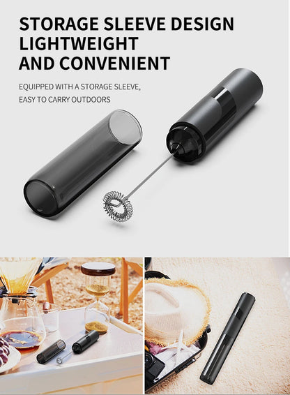 Kitchen Powerful Stirrer Milk Frother Handheld Foam Maker for Lattes,Whisk Drink Mixer for Coffee Electric Egg Beater