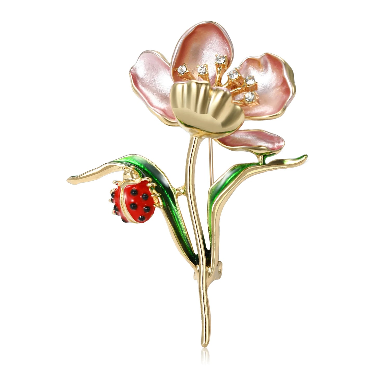 Beaut&Berry Luxury Enamel Lotus Flower Brooches for Women Unisex Plant Pins Casual Party Jewelry Accessories Gifts Decoration