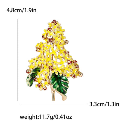 Enamel Hydrangea Brooches for Women Unisex Trendy Rhinestone Flower Pins Banquet Party Backpack Gifts Jewelry Accessories