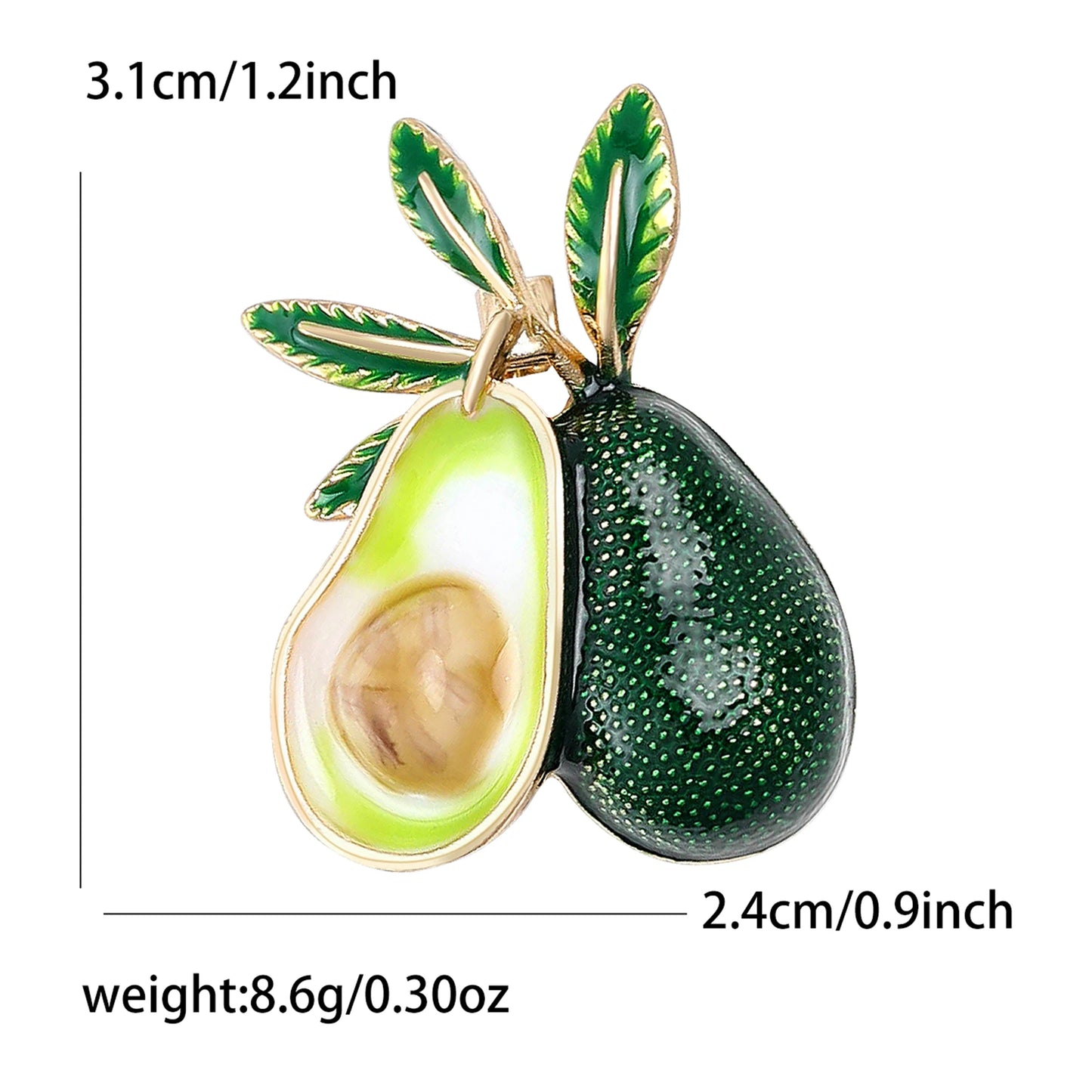 Beaut&Berry Trendy Enamel Avocado Brooches for Women Unisex Fruit Pins Friends Party New Gifts Banquet Jewellery Accessories
