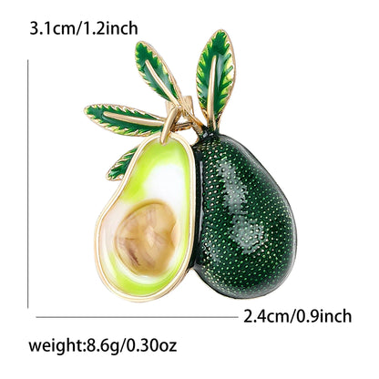 Beaut&Berry Trendy Enamel Avocado Brooches for Women Unisex Fruit Pins Friends Party New Gifts Banquet Jewellery Accessories