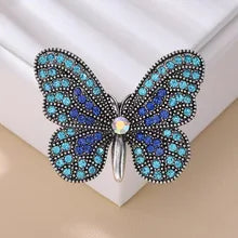 Full of Rhinestone Butterfly Brooches for Women Insect Lapel Pins Casual Party Jewelry Accessories Gifts