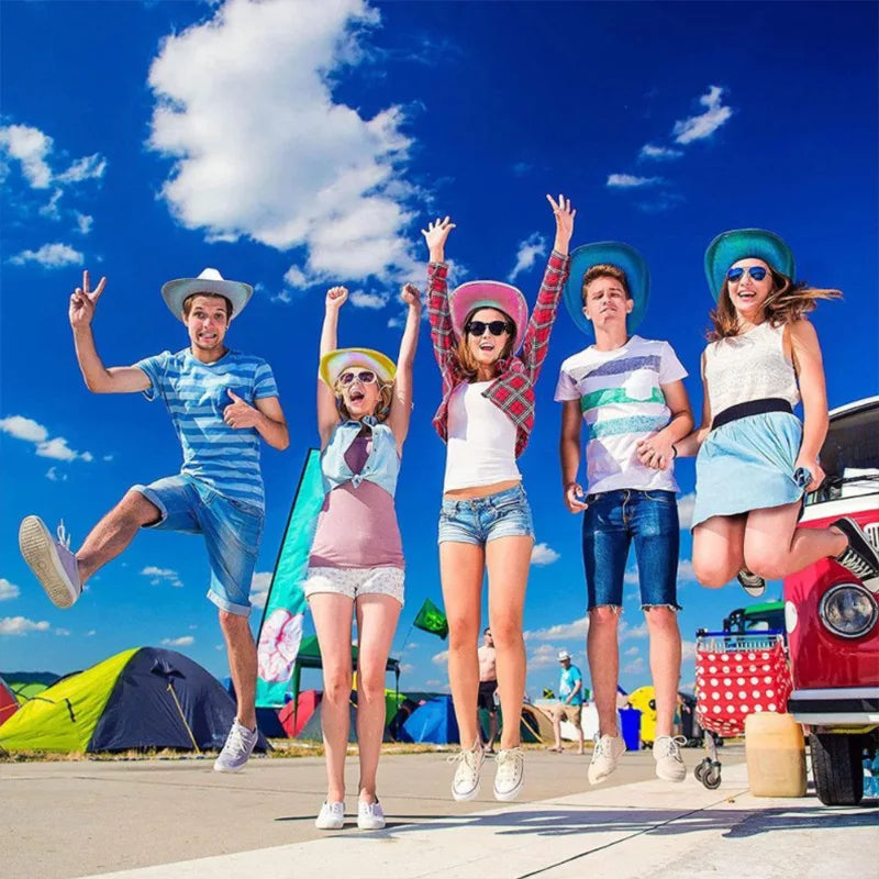 LED Glowing Cowgirl boy Hat Neon Luminous Bride Hat For Holiday Light Up Supplies Fluorescent Party Props Bachelorette Party Hat