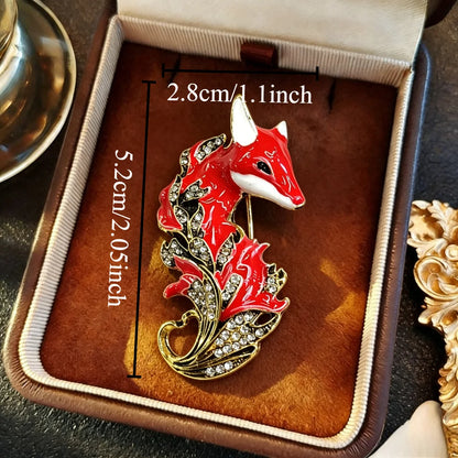 Baroque Luxury Fox Animal-Themed Brooches for Men and Women, Jewelry, Fashion Accessories, and Party Gifts