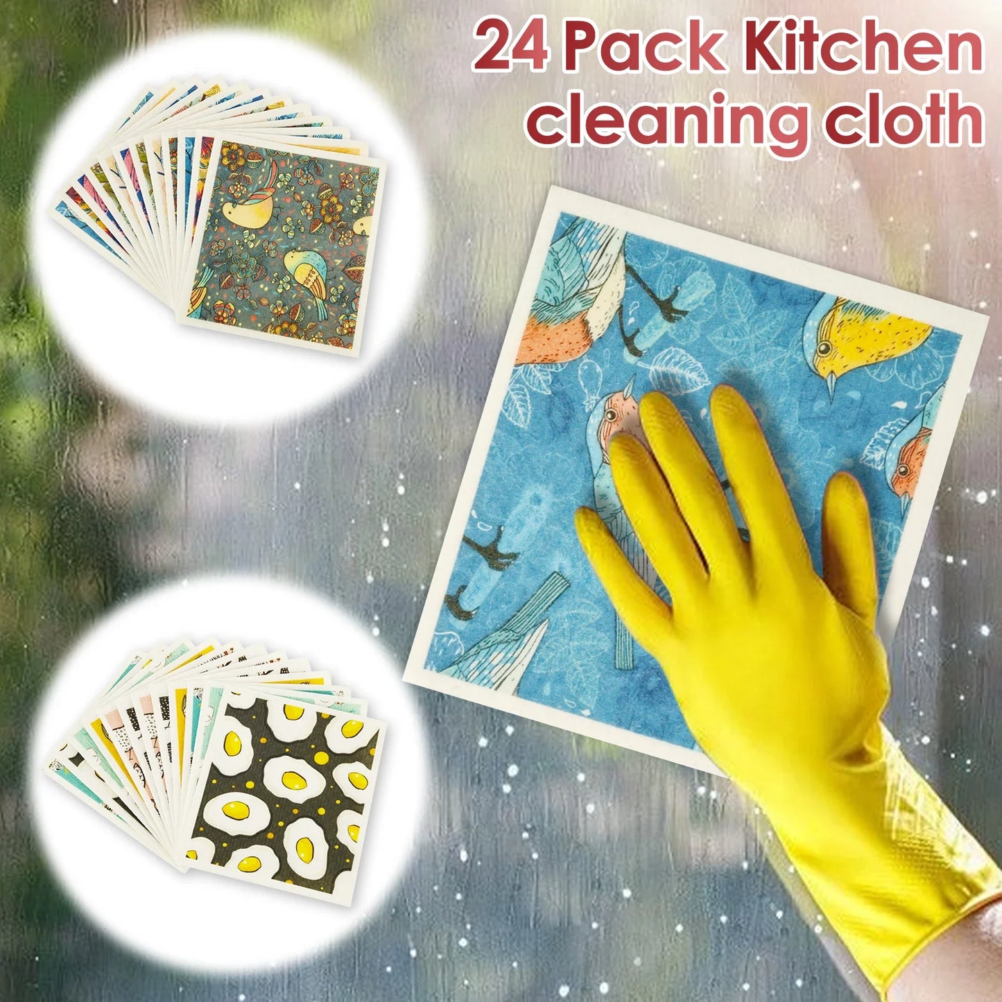 12Pcs Kitchen Dish Towels Nonwoven High Absorbency Swedish Dishcloths Thickened Cleaning Cloth for Home Washing Dishes Cleaning