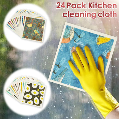 12Pcs Kitchen Dish Towels Nonwoven High Absorbency Swedish Dishcloths Thickened Cleaning Cloth for Home Washing Dishes Cleaning
