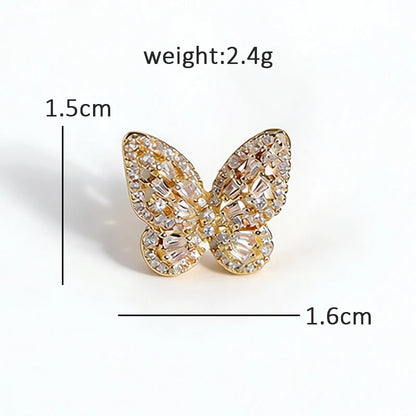 Wuli&baby Lovely Collar Pins For Women Lady's Shirt 4-design Butterfly Water-drop Flower Heart Brooch Pin Fashion Jewelry Gifts