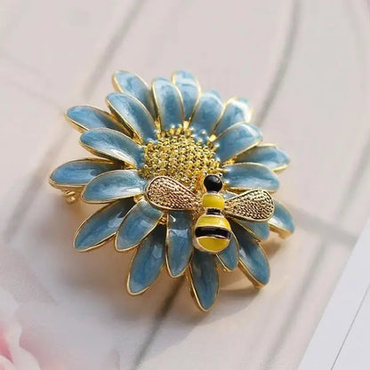 SHMIK High-end Women Girls Fashion Elegant Crystal Daisy Brooch Badges Fashion Exquistie Lady Wedding Party Pin Jewelry Buckles