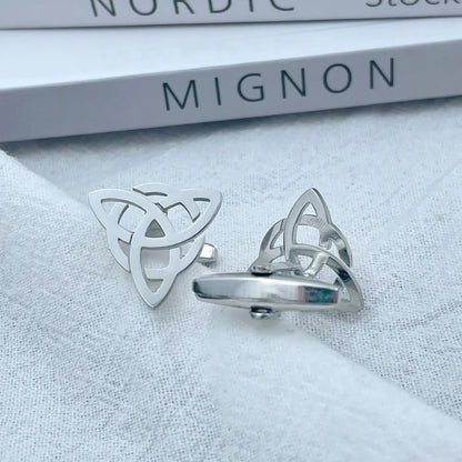 Men's Cufflinks Triangular Cuff Links Silvery Suit Shirt Cufflink for Men Stainless Steel Jewelry Accessories Retro Party Gifts