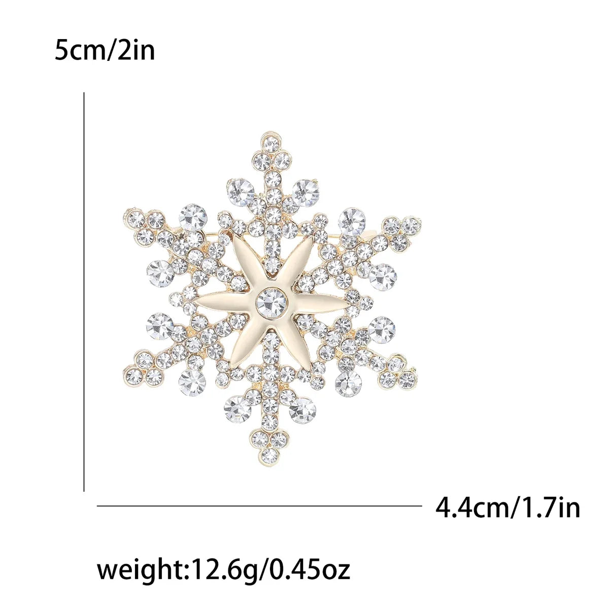 Christmas Rhinestone Snowflake Brooch for Women Unisex Pearl Ice Crystal Pin Event Party Backpack Decoration Clothes Accessories