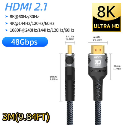 HDMI 2.1 Extension Cable 8K@60Hz HDMI 2.1 Male-Female Bi-Directional 48Gbps 4K@120Hz For HDTV RTX PS5 Xbox HDR Video PC Laptop