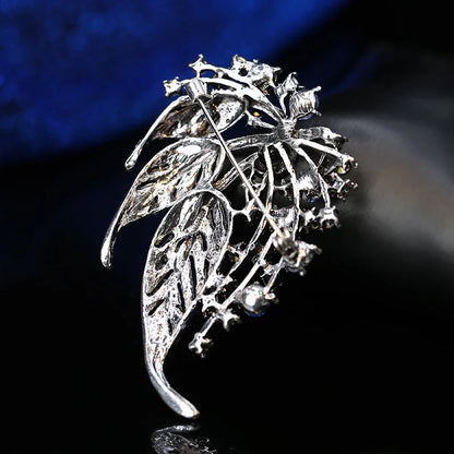 High-end Exquisite Colorful Hollow Leaf Brooch Coat Cardigan Suit Pin Brooch Female Elegant Atmosphere Clothing Accessories