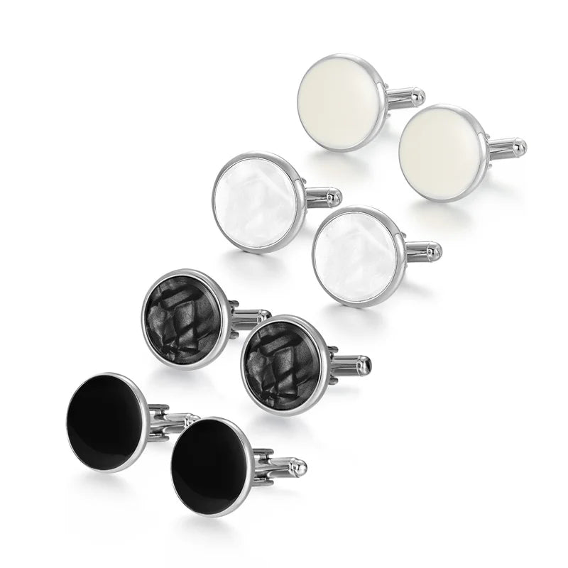 4 Pair Cufflinks For Mens With Gift Box Man Shirt Cufflinks Wedding Guests Gifts Men Gift For Husband Business Tie Clip T0204022