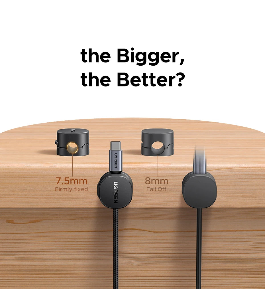 Ugreen Magnetic Cable Organizer Clips for Desk USB Charging Cord Management Holder Wire Ties for Earphone Cable Organizer