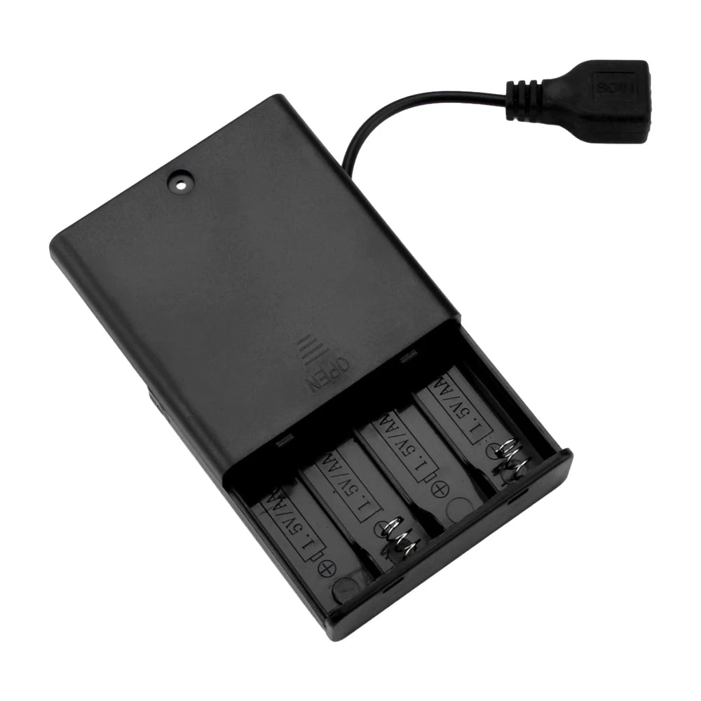 Portable Mini 3 4 x AA Battery Holder Storage Box Case USB Power Supply Battery Box For LED Strip Light 4.5V 6V Battery Holder