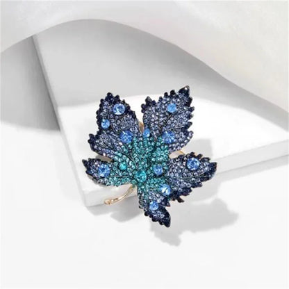1pc Chic Maple Leaf Brooch with Shiny Rhinestones, Coconut Tree Plant Pin Jewelry Accessories - Great for Personal or Gift Use