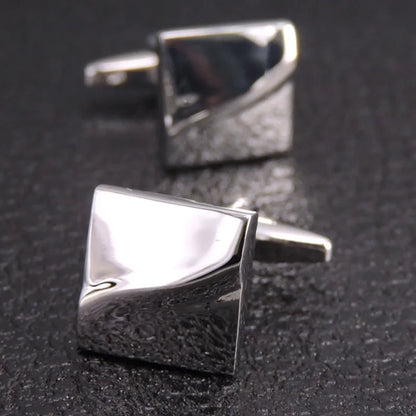 Cufflinks Man Luxury French Cufflinks Button Laser Enamel Gold Silvery Cuffs Retro Metal Buckles For Mens Shirts Tuxedo Studs