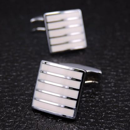 Cufflinks Man Luxury French Cufflinks Button Laser Enamel Gold Silvery Cuffs Retro Metal Buckles For Mens Shirts Tuxedo Studs