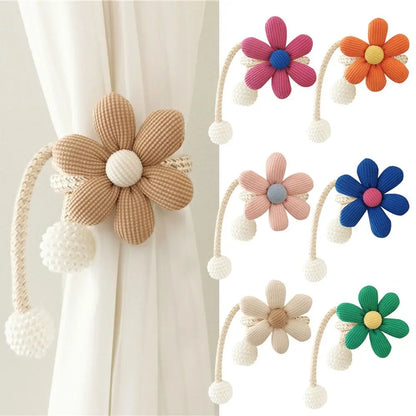 1pc Cute Magnetic Buckle Curtain Buckle Clip Flower Shape Pearl clasp Curtain Tieback Curtain Holders Kids Room