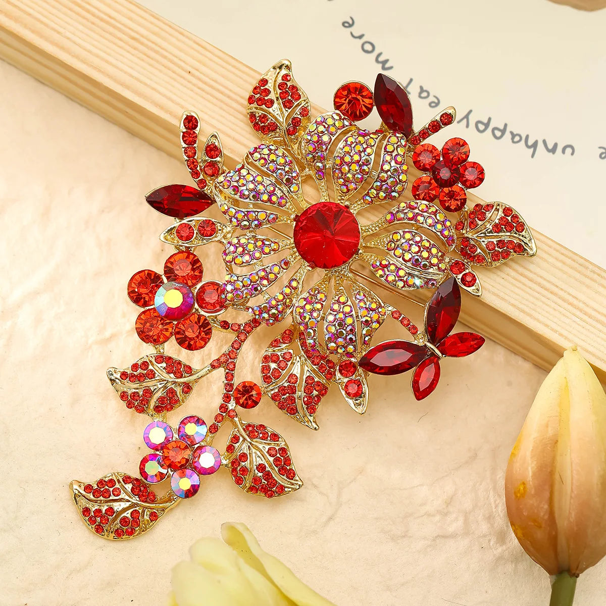 SKEDS Exaggerated Luxury Full Crystal Waterdrop Flower Brooch Pin For Women Men Shining Boutique Decoration Party Wedding Badges