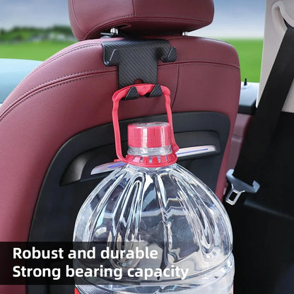 Car Seat Headrest Hook Carbon Fiber Mobile Phone Holder Car Vehicle Universal Holder Handbag Purse Coat Car Interior Accessories