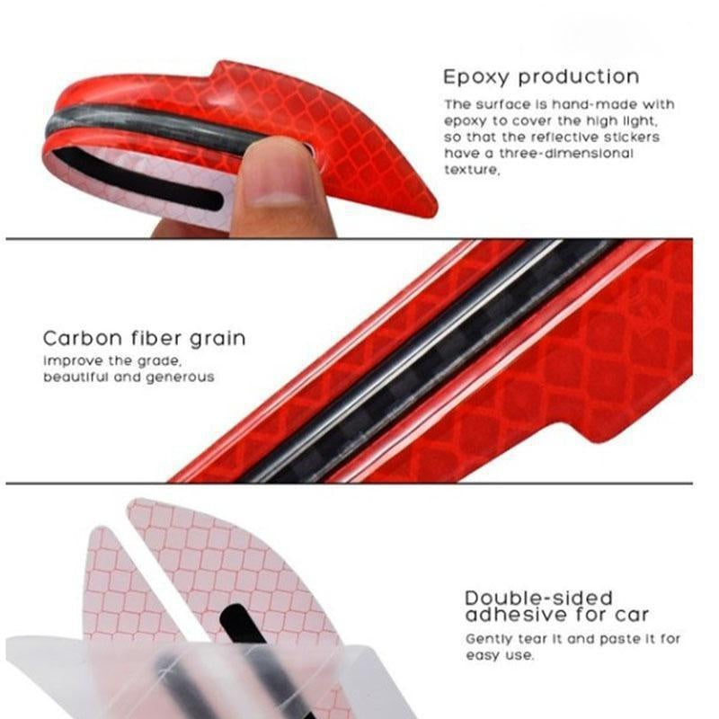 2pcs/set Car Rearview Mirror Reflective Sticker Safety Warning Reflective Sticker Car Rearview Mirror Decorative Strip