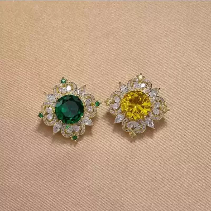 Fashion Green Crystal Brooch Small Lapel Pin Suit Cardigan Corsage Neckline Fashion Jewelry Accessories Gift