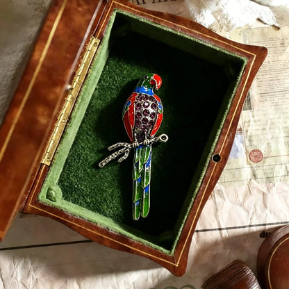 Baroque Luxury Parrot Design Brooch for Men and Women, Jewelry, Fashion Accessories, Couple's Party Gift