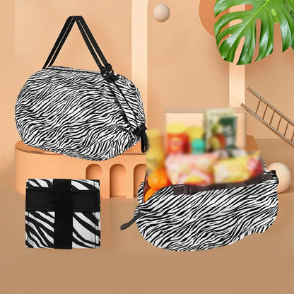 Large Foldable Shopping Bag Reusable Eco Bag Grocery Package Beach Toy Storage Bags Shoulder Cat Lemon Printing Pouch Tote Pouch