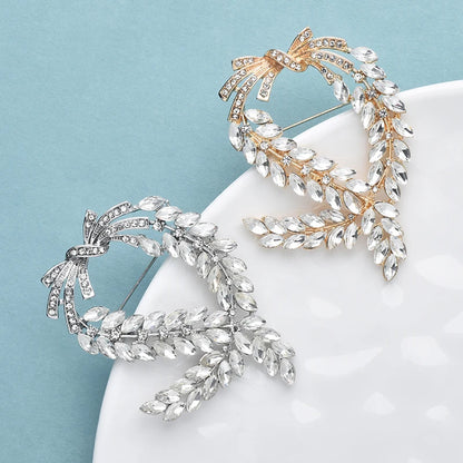 Wuli&baby 2 Colors Sparkling Wheat Women Brooch Pins Fashion Accessory For Suit and Dress Peace Jewelry Symbol