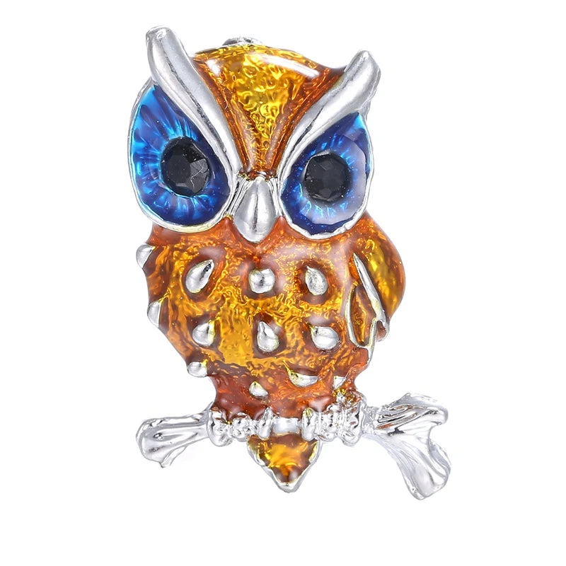 Lovely Owl Brooches Korean Trendy Rhinestone Brooch Badge Pin Bird Animal Party Casual Suit Decoration Badge Women Corsage Gifts
