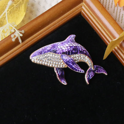Baroque-style Luxury Whale Animal Design Brooches for Men and Women, Jewelry and Accessories, Wedding, Holiday, and Party Gifts