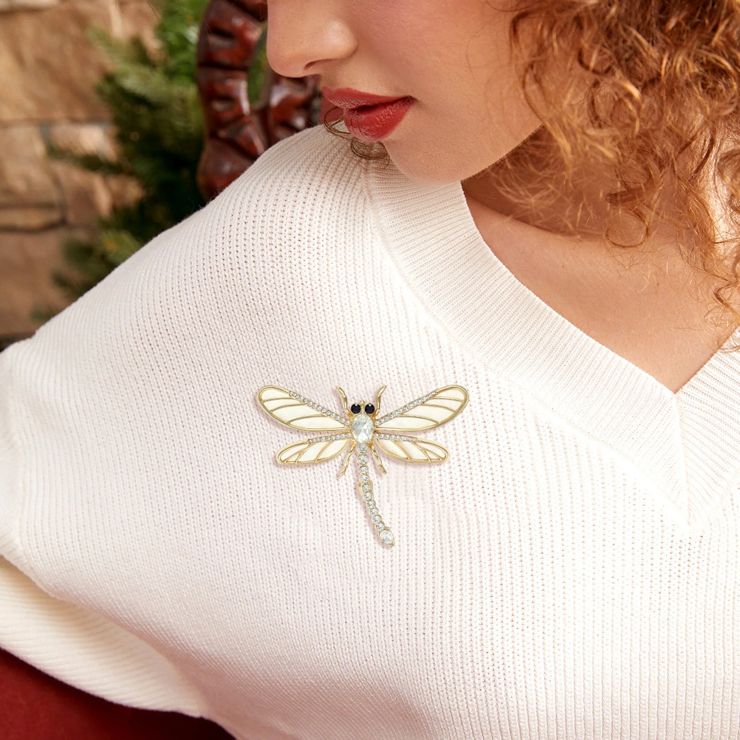 Beaut&Berry Luxury Rhinestone Dragonfly Brooches for Women Unisex Insect Pins Casual Party Jewelry Accessories Gifts Decoration