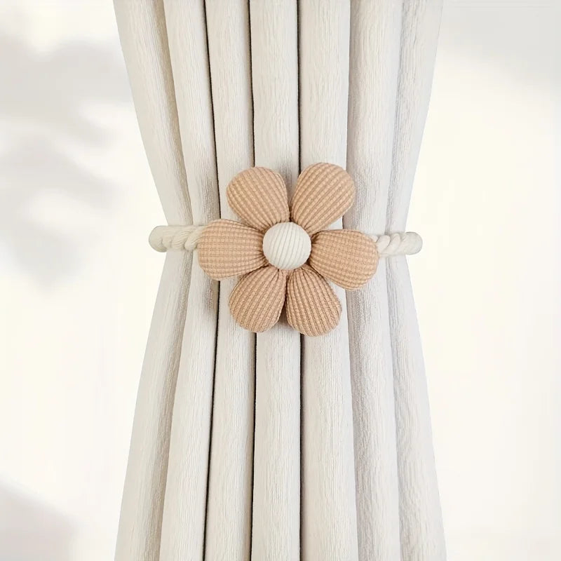 1/2pcs Flower Magnetic Window Curtain Buckle Curtain Rope Bundle Door Curtain Holdback for Bedroom Living Room Home Decor