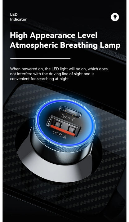 Essager 54W USB Car Charger 5A Fast Charge 3.0 QC  SCP AFC 30W USB Type C Quick Charging For Xiaomi poco iPhone Huawei Samsung
