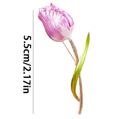 Wedding Tulip Corsage Pink Flower Brooches Flower Lapel Pins Wedding Jewelry For Women And Men Party Suit Pin